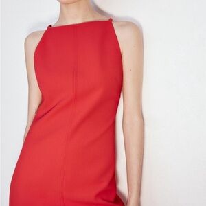 Zara Vibrant Red Halter Dress